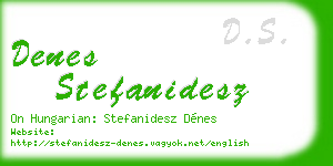 denes stefanidesz business card